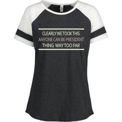 Anyone Can Be President Enza Ladies Jersey Colorblock Tee