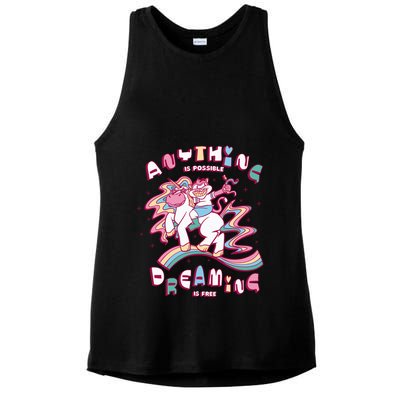 Anything Is Possible Dreaming Is Free Ladies PosiCharge Tri-Blend Wicking Tank