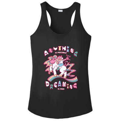 Anything Is Possible Dreaming Is Free Ladies PosiCharge Competitor Racerback Tank