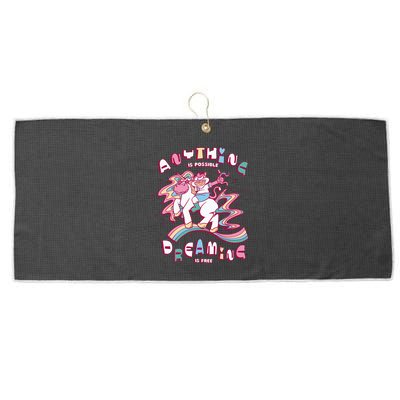 Anything Is Possible Dreaming Is Free Large Microfiber Waffle Golf Towel