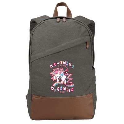 Anything Is Possible Dreaming Is Free Cotton Canvas Backpack