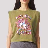 Anything Is Possible Dreaming Is Free Garment-Dyed Women's Muscle Tee