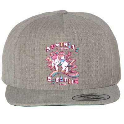 Anything Is Possible Dreaming Is Free Wool Snapback Cap