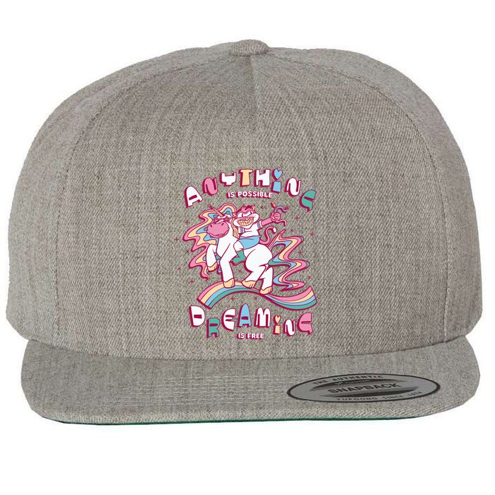 Anything Is Possible Dreaming Is Free Wool Snapback Cap