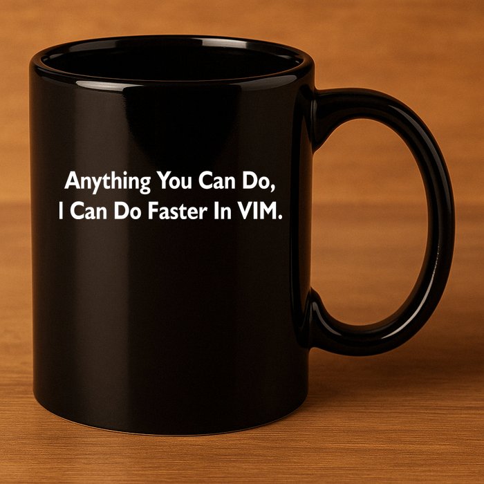 Anything You Can Do I Can Do Faster In VIM 11oz C Handle Ceramic Mug
