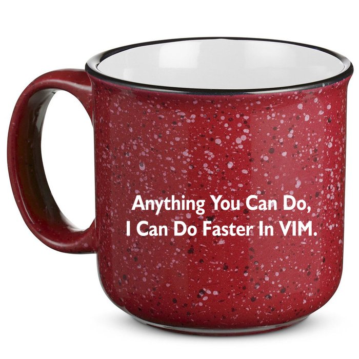 Anything You Can Do I Can Do Faster In VIM 15oz Campfire Ceramic Mug