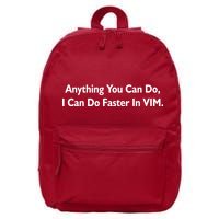 Anything You Can Do I Can Do Faster In VIM 16 in Basic Backpack
