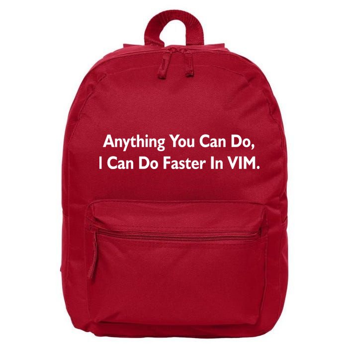 Anything You Can Do I Can Do Faster In VIM 16 in Basic Backpack
