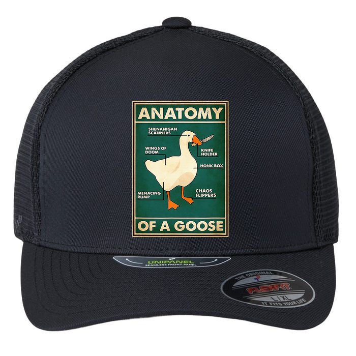 Anatomy Of A Goose With Knife Flexfit Unipanel Trucker Cap
