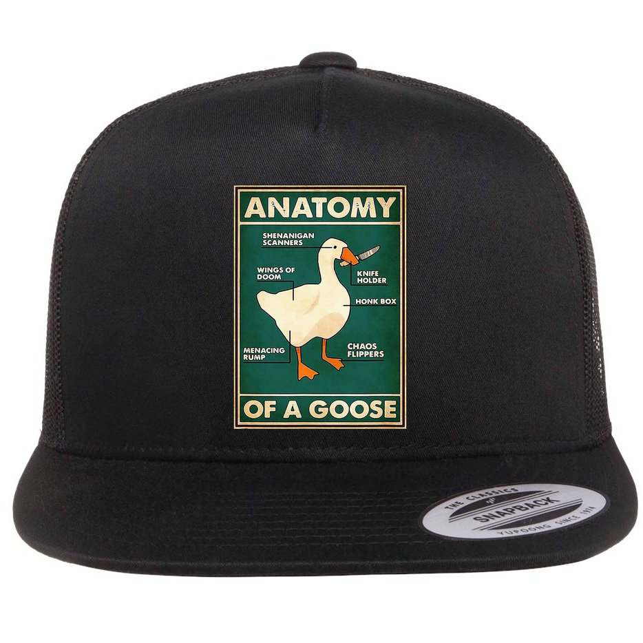 Anatomy Of A Goose With Knife Flat Bill Trucker Hat