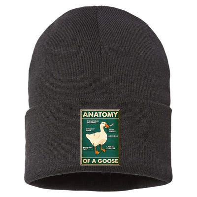 Anatomy Of A Goose With Knife Sustainable Knit Beanie