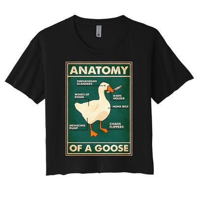 Anatomy Of A Goose With Knife Women's Crop Top Tee