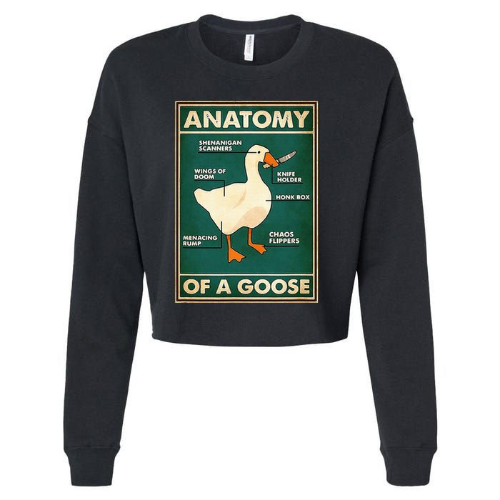 Anatomy Of A Goose With Knife Cropped Pullover Crew