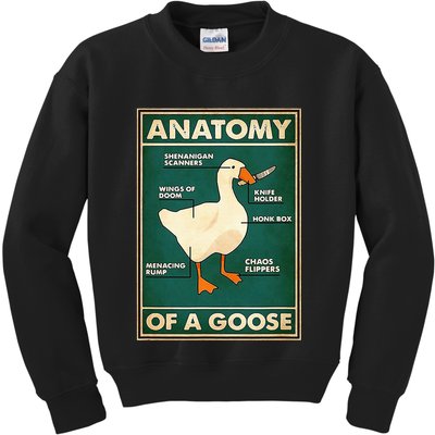 Anatomy Of A Goose With Knife Kids Sweatshirt