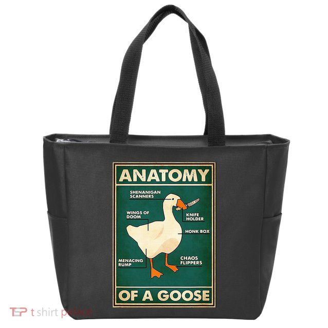 Anatomy Of A Goose With Knife Zip Tote Bag