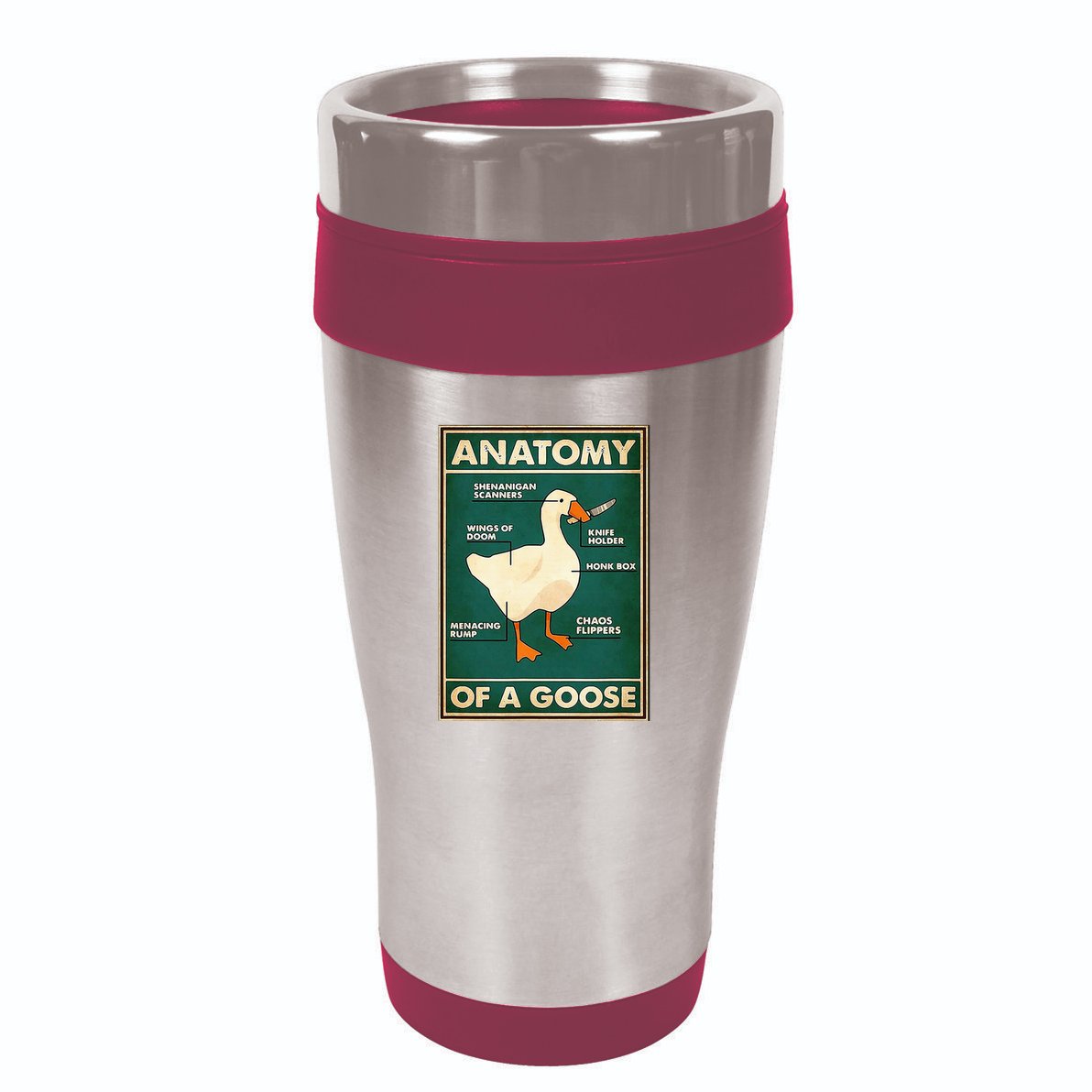 Anatomy Of A Goose With Knife 16oz Travel Tumbler