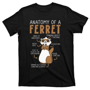 Anatomy Of A Ferret Lover Wildlife Animal Ferret Owner T-Shirt