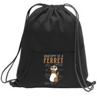 Anatomy Of A Ferret Lover Wildlife Animal Ferret Owner Sweatshirt Cinch Pack Bag