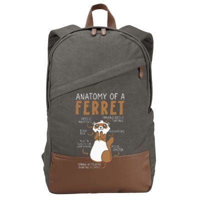 Anatomy Of A Ferret Lover Wildlife Animal Ferret Owner Cotton Canvas Backpack