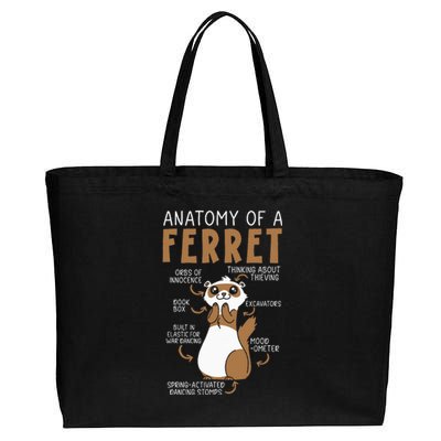 Anatomy Of A Ferret Lover Wildlife Animal Ferret Owner Cotton Canvas Jumbo Tote