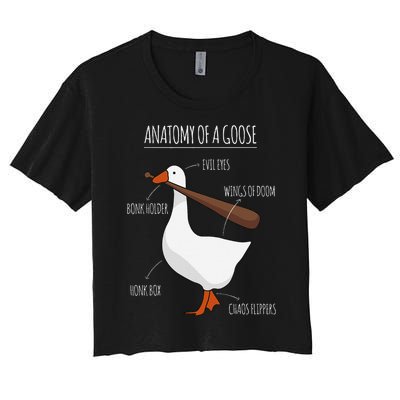 Anatomy Of A Goose Meme Women's Crop Top Tee