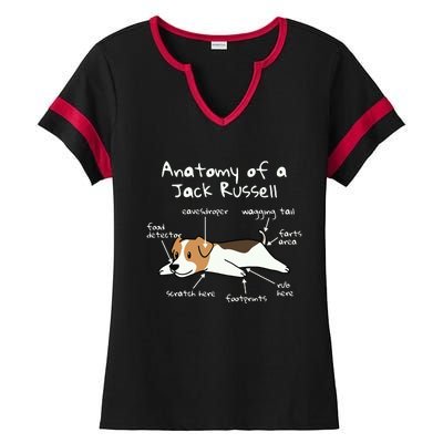 Anatomy Of A Jack Russell Terrier Funny Dog Gift Ladies Halftime Notch Neck Tee