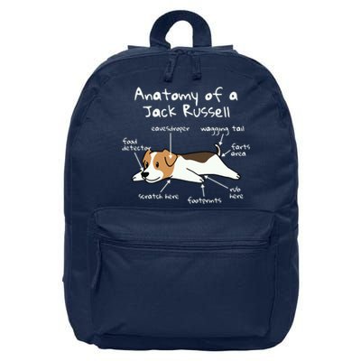 Anatomy Of A Jack Russell Terrier Funny Dog Gift 16 in Basic Backpack