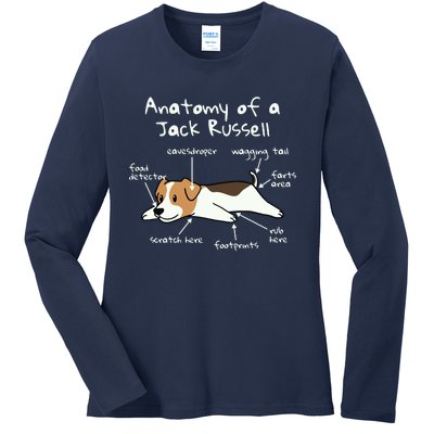 Anatomy Of A Jack Russell Terrier Funny Dog Gift Ladies Long Sleeve Shirt