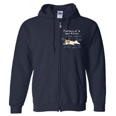 Anatomy Of A Jack Russell Terrier Funny Dog Gift Full Zip Hoodie