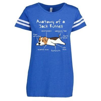 Anatomy Of A Jack Russell Terrier Funny Dog Gift Enza Ladies Jersey Football T-Shirt