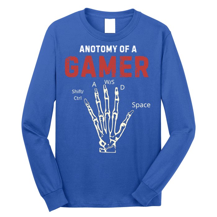 Anatomy Of A Gamer Funny Gaming Gift For Game Lovers Meaningful Gift Long Sleeve Shirt