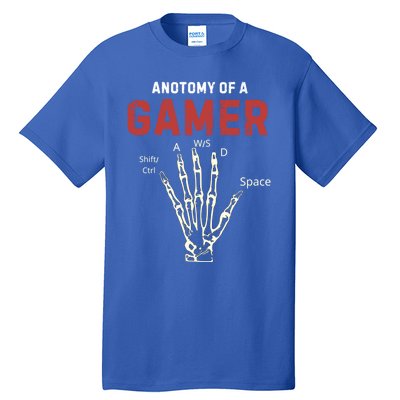 Anatomy Of A Gamer Funny Gaming Gift For Game Lovers Meaningful Gift Tall T-Shirt