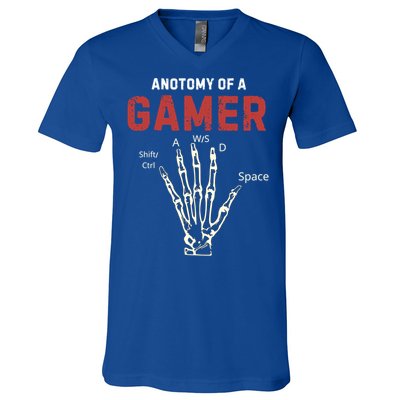 Anatomy Of A Gamer Funny Gaming Gift For Game Lovers Meaningful Gift V-Neck T-Shirt