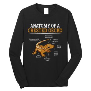 Anatomy Of A Crested Gecko Eyelash Lizard Herpetologist Long Sleeve Shirt