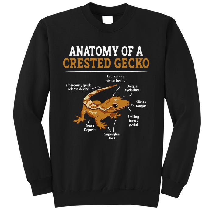 Anatomy Of A Crested Gecko Eyelash Lizard Herpetologist Sweatshirt