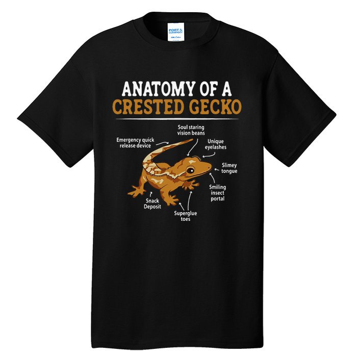 Anatomy Of A Crested Gecko Eyelash Lizard Herpetologist Tall T-Shirt