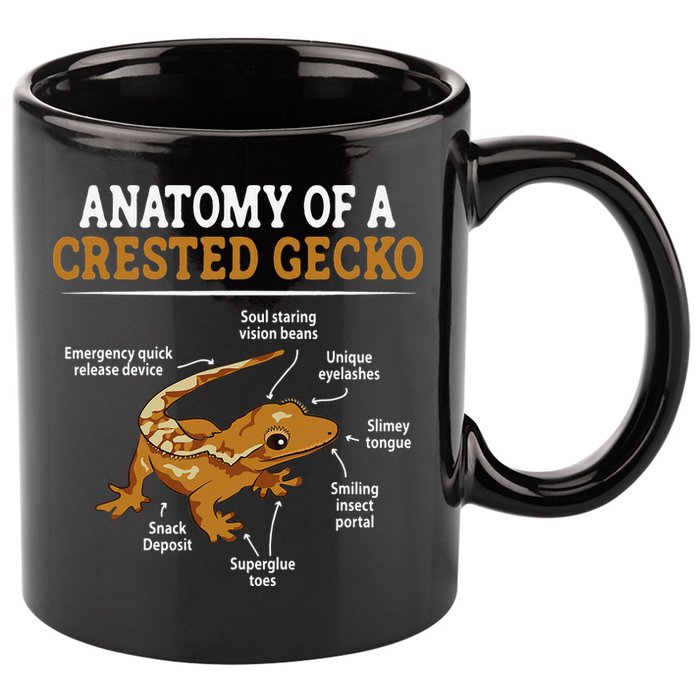Anatomy Of A Crested Gecko Eyelash Lizard Herpetologist 11oz C Handle Ceramic Mug