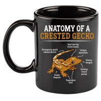 Anatomy Of A Crested Gecko Eyelash Lizard Herpetologist 11oz C Handle Ceramic Mug