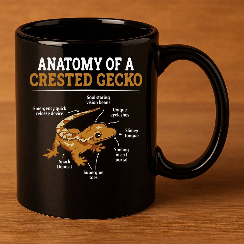 Anatomy Of A Crested Gecko Eyelash Lizard Herpetologist 11oz C Handle Ceramic Mug