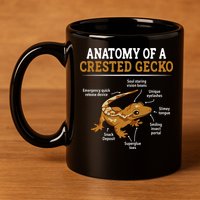 Anatomy Of A Crested Gecko Eyelash Lizard Herpetologist 11oz C Handle Ceramic Mug