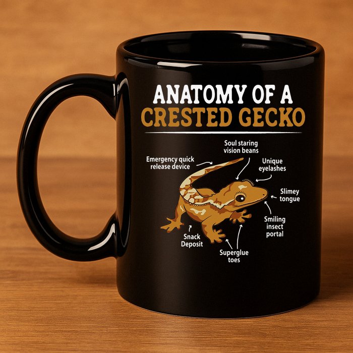 Anatomy Of A Crested Gecko Eyelash Lizard Herpetologist 11oz C Handle Ceramic Mug