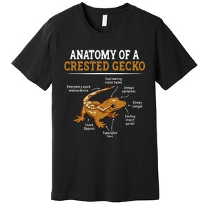 Anatomy Of A Crested Gecko Eyelash Lizard Herpetologist Premium T-Shirt