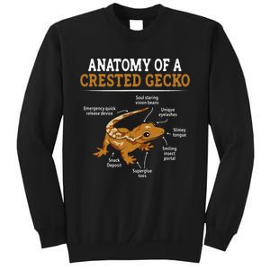 Anatomy Of A Crested Gecko Eyelash Lizard Herpetologist Tall Sweatshirt