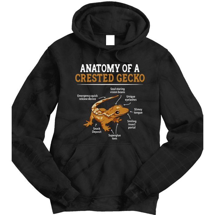 Anatomy Of A Crested Gecko Eyelash Lizard Herpetologist Tie Dye Hoodie