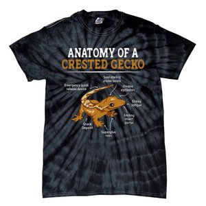 Anatomy Of A Crested Gecko Eyelash Lizard Herpetologist Tie-Dye T-Shirt