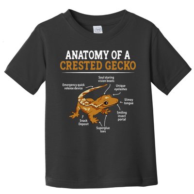 Anatomy Of A Crested Gecko Eyelash Lizard Herpetologist Toddler T-Shirt