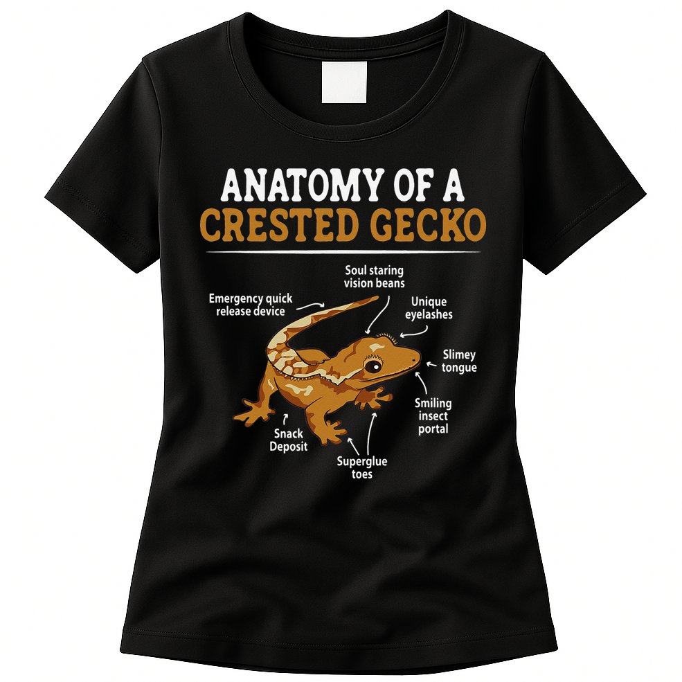 Anatomy Of A Crested Gecko Eyelash Lizard Herpetologist Womens T-Shirt