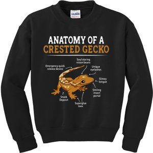 Anatomy Of A Crested Gecko Eyelash Lizard Herpetologist Kids Sweatshirt