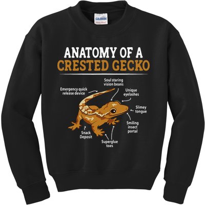 Anatomy Of A Crested Gecko Eyelash Lizard Herpetologist Kids Sweatshirt