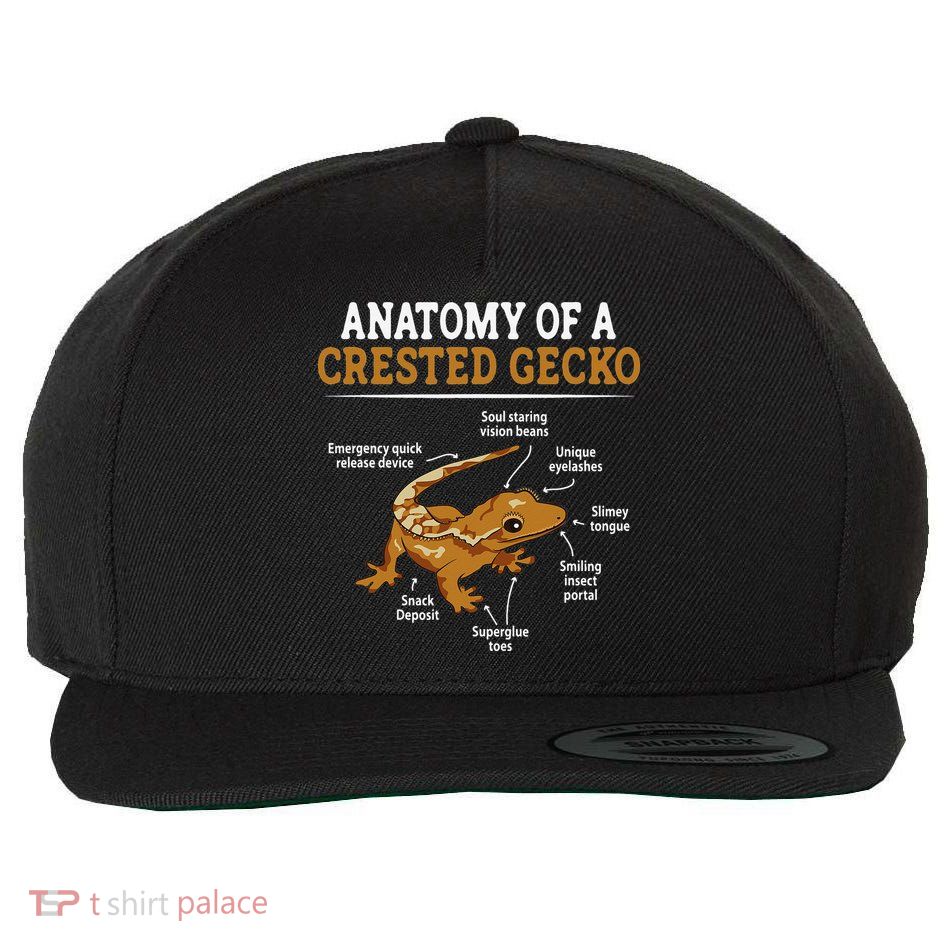 Anatomy Of A Crested Gecko Eyelash Lizard Herpetologist Wool Snapback Cap